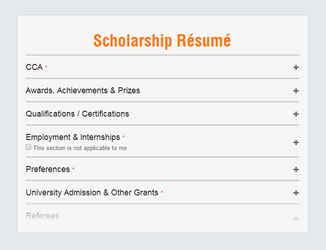Scholarship resume